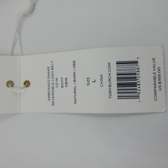 💕Tory Burch Reversible Snakeskin 1/2" Logo Belt - Picture 3 of 6